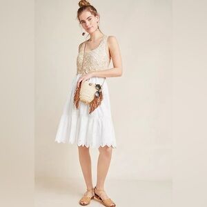 Anthropologie Beckett Crochet Eyelet Dress Size SP